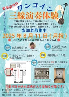 500 Yen Sanshin Playing Experience August (Tokyo)