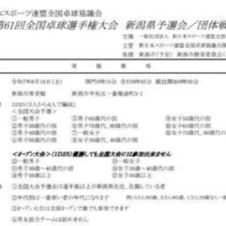 61st National Table Tennis Championships Niigata Prefecture Qualifiers / Team Competition