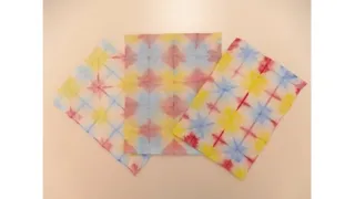 めばえのかがく「いろのじっけん～三原色で折り染め～」