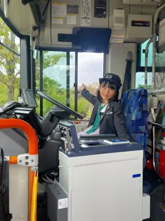 Hanaマルシェタイアップイベントちびっこバス運転士体験