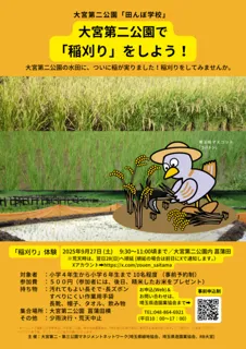 大宮第二公園で「稲刈り」をしよう！