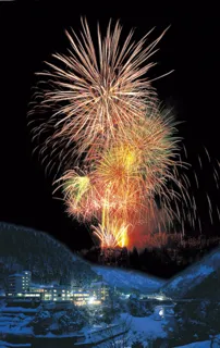 宇奈月温泉 冬物語「雪上花火大会」