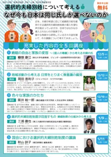 選択的夫婦別姓について考える「なぜ今も日本は同じ氏（うじ）しか選べないのか」