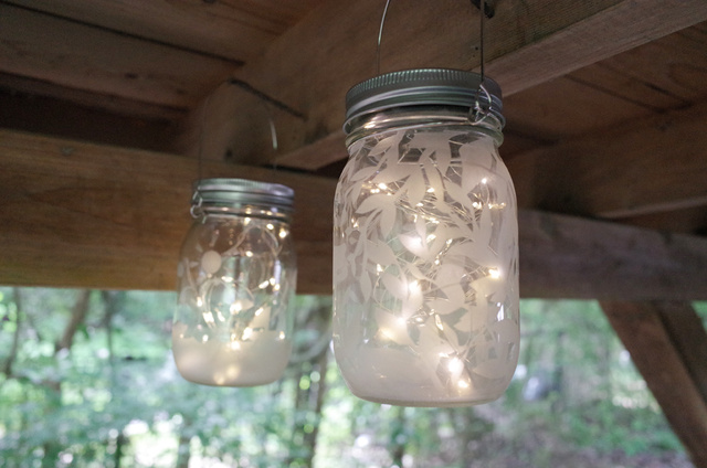 Summer Limited Sandblasting Glass Solar Lantern Making