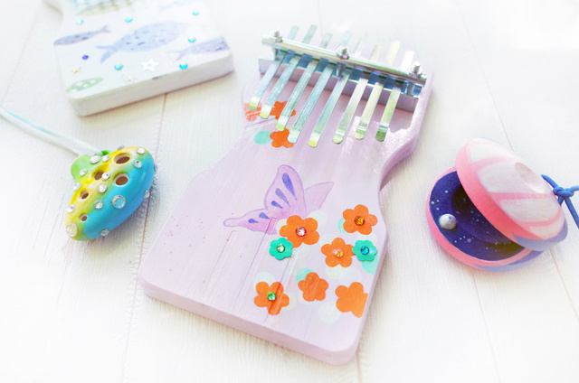 Summer Limited Wood Craft Drawing Instruments 'Kalimba / Ocarina / Castanets' Making