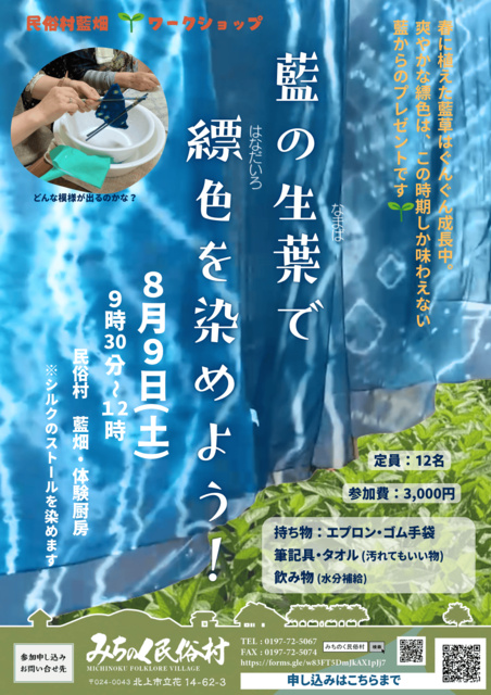 藍の生葉で縹色を染めよう！