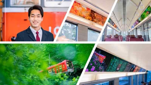 箱根登山鉄道3000形アレグラ号 3001号 写真家 大橋史明先生乗車「動くギャラリートレイン」